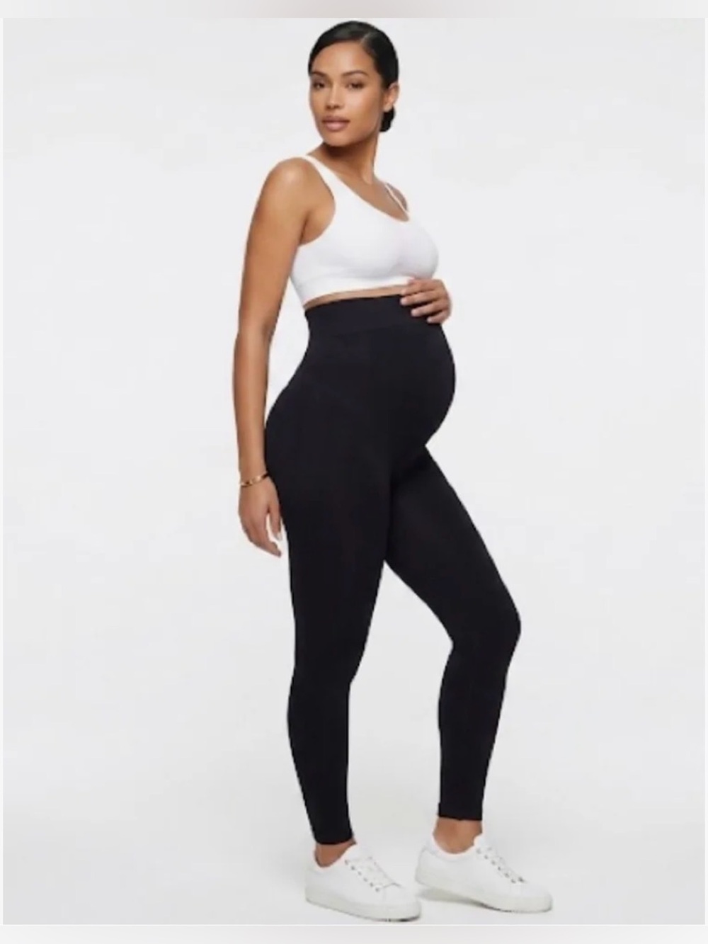 BLANQI Everyday Seamless Maternity Belly Support Leggings Black Size Small EUC